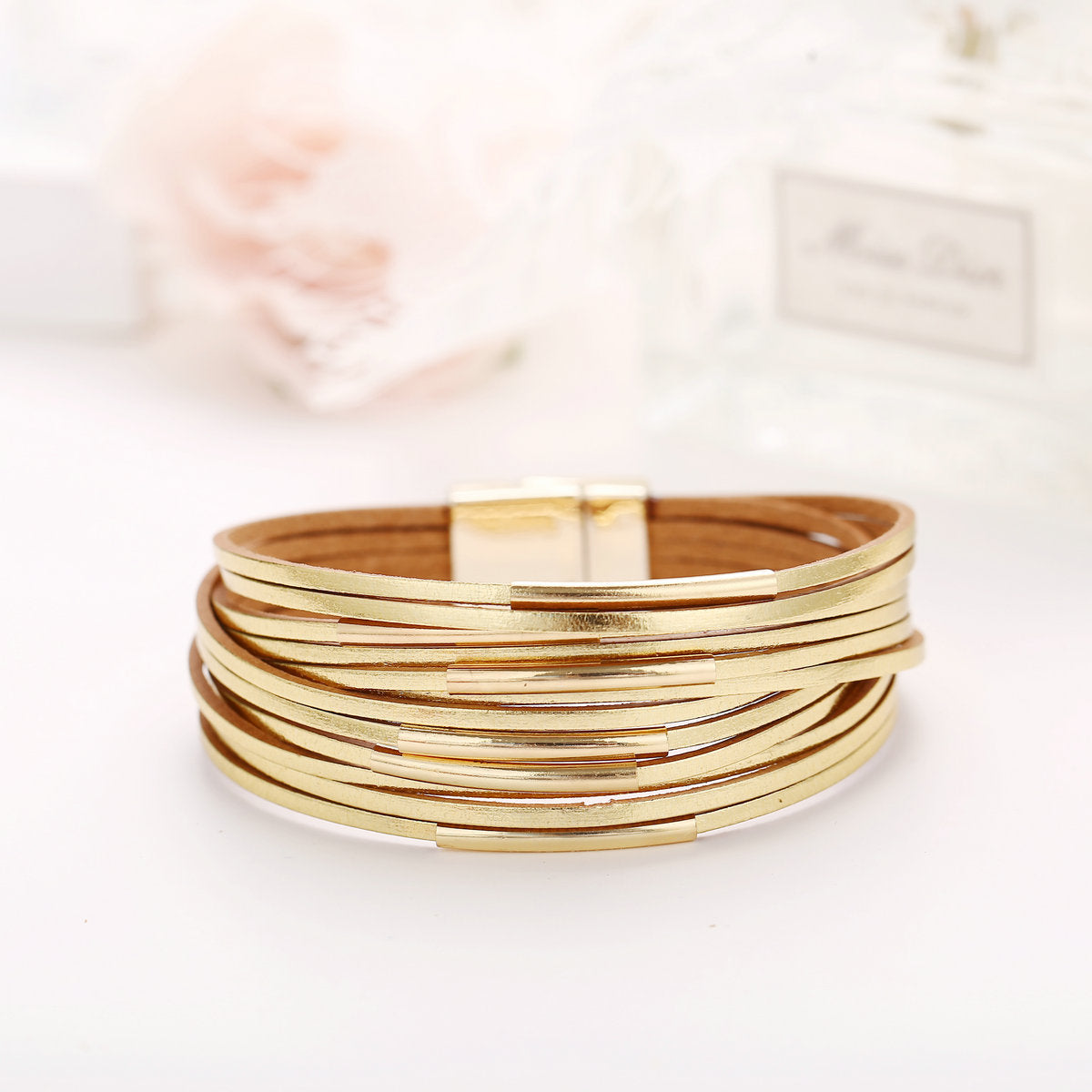Faux Leather Magnetic Buckle Bracelet photo 2