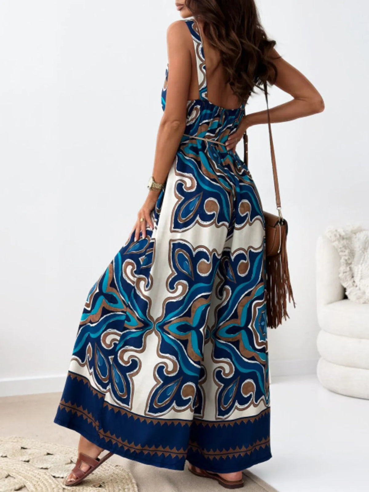 Paisley Print Spaghetti Strap Wide Leg Jumpsuit (16)
