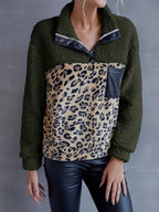 Leopard Quarter-snap Teddy Sweatshirt (5)
