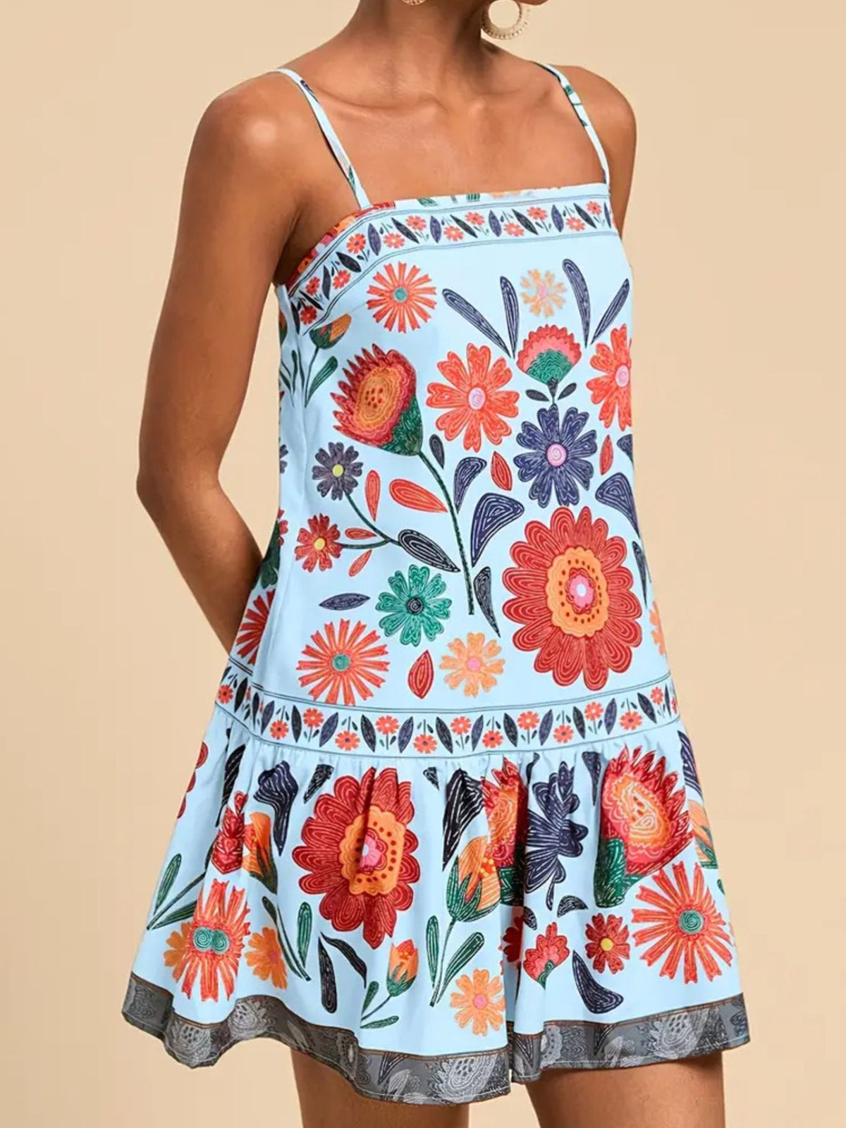 Floral Print Sleeveless Mini Dress (13)