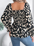 Square Neck Flounce Sleeve Blouse (2)