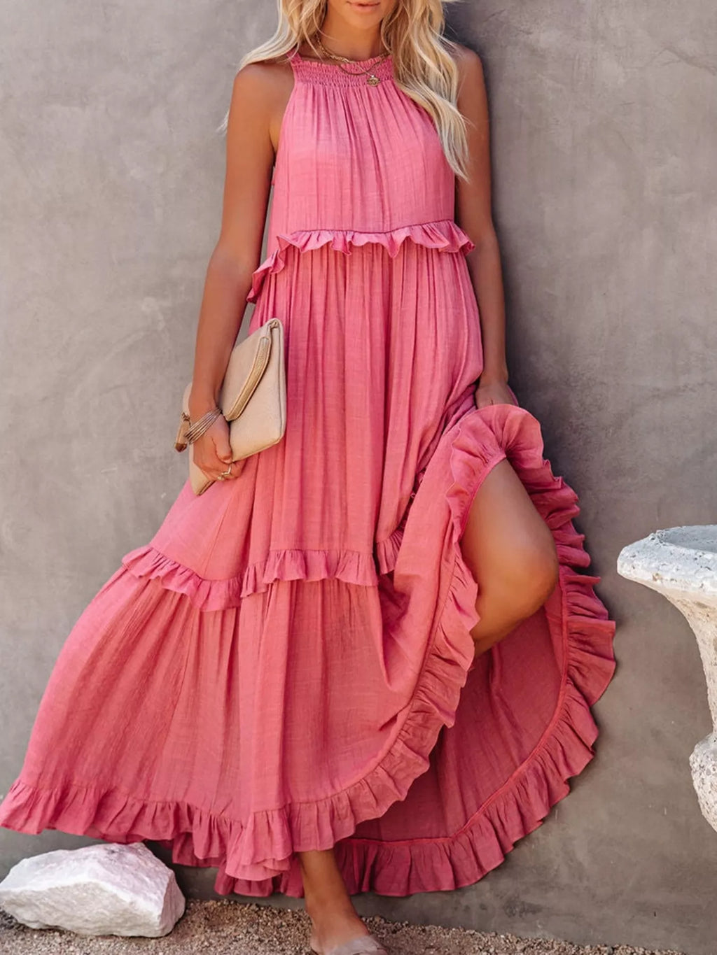 Ruffled Tiered Sleeveless Maxi Dress (2)
