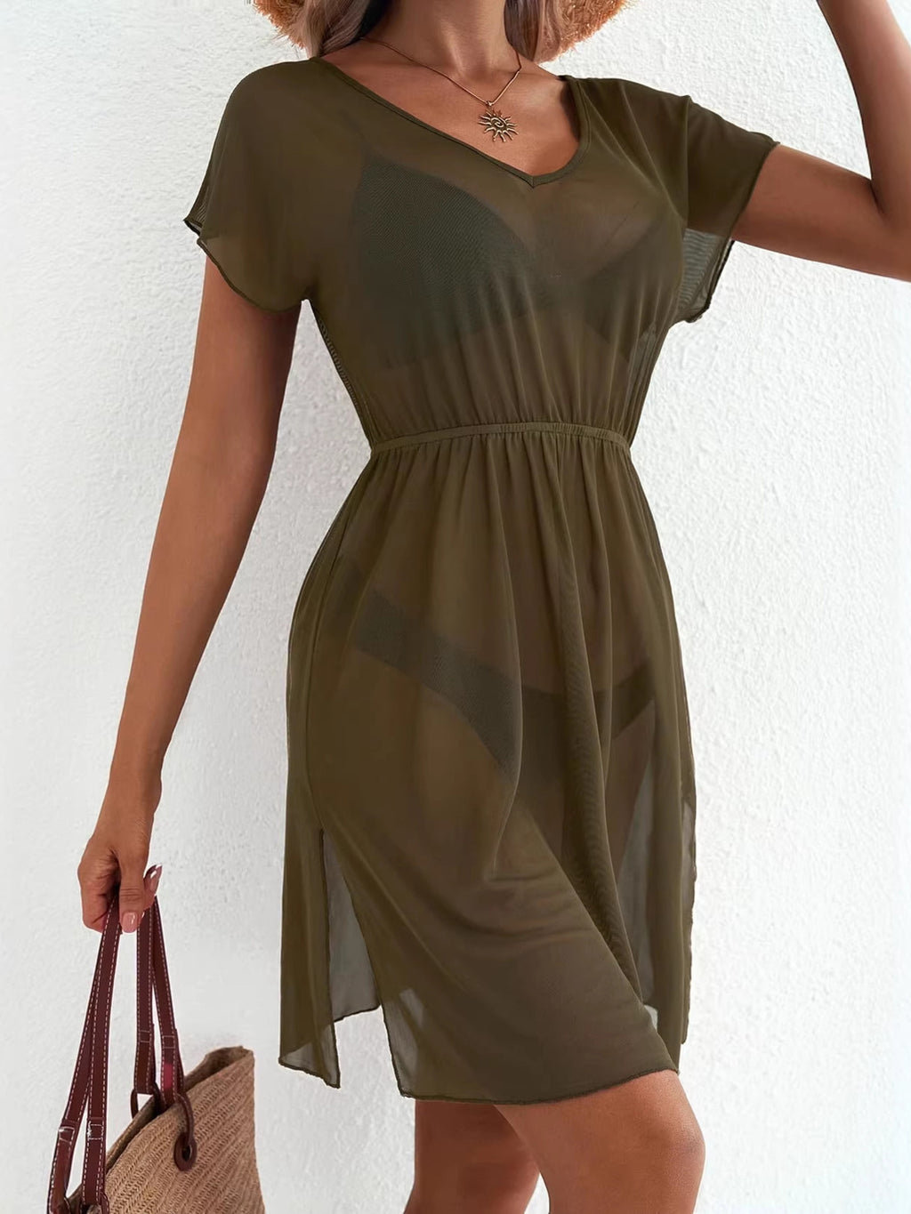 Printed Short Sleeve Mini Dress (22)