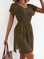 Printed Short Sleeve Mini Dress (22)