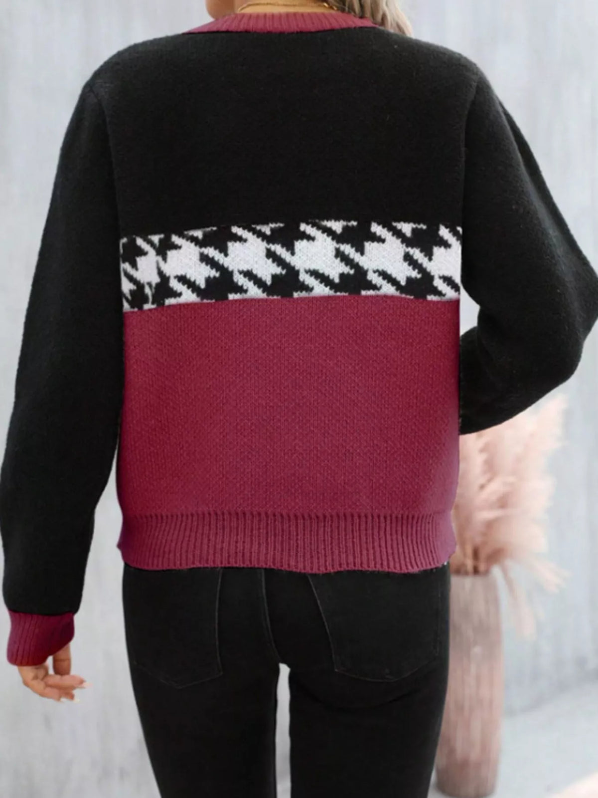Block Houndstooth Sweater (10)