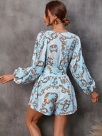 Cutout Front Printed Long Sleeve Romper (8)