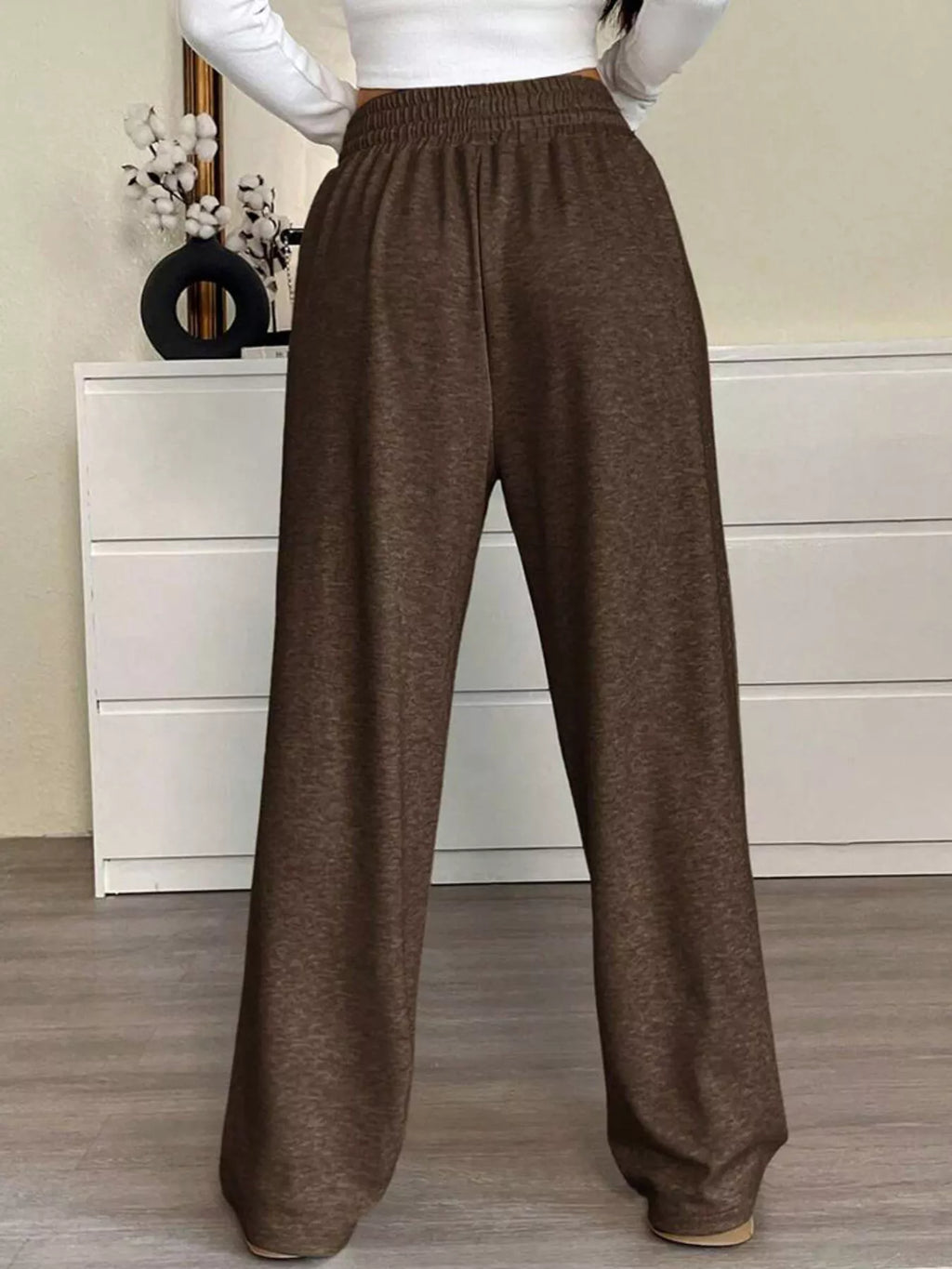 High-waisted Wide-leg Pants Drawstring (15)
