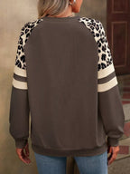 Leopard Raglan Sleeve Striped Sweatshirt (11)