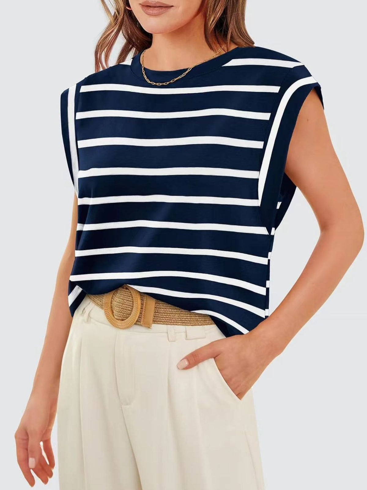 Striped Round Neck Tank (18)
