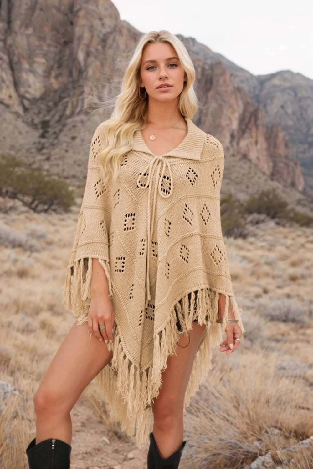 Tassel Hem Knit Cover Up (12)