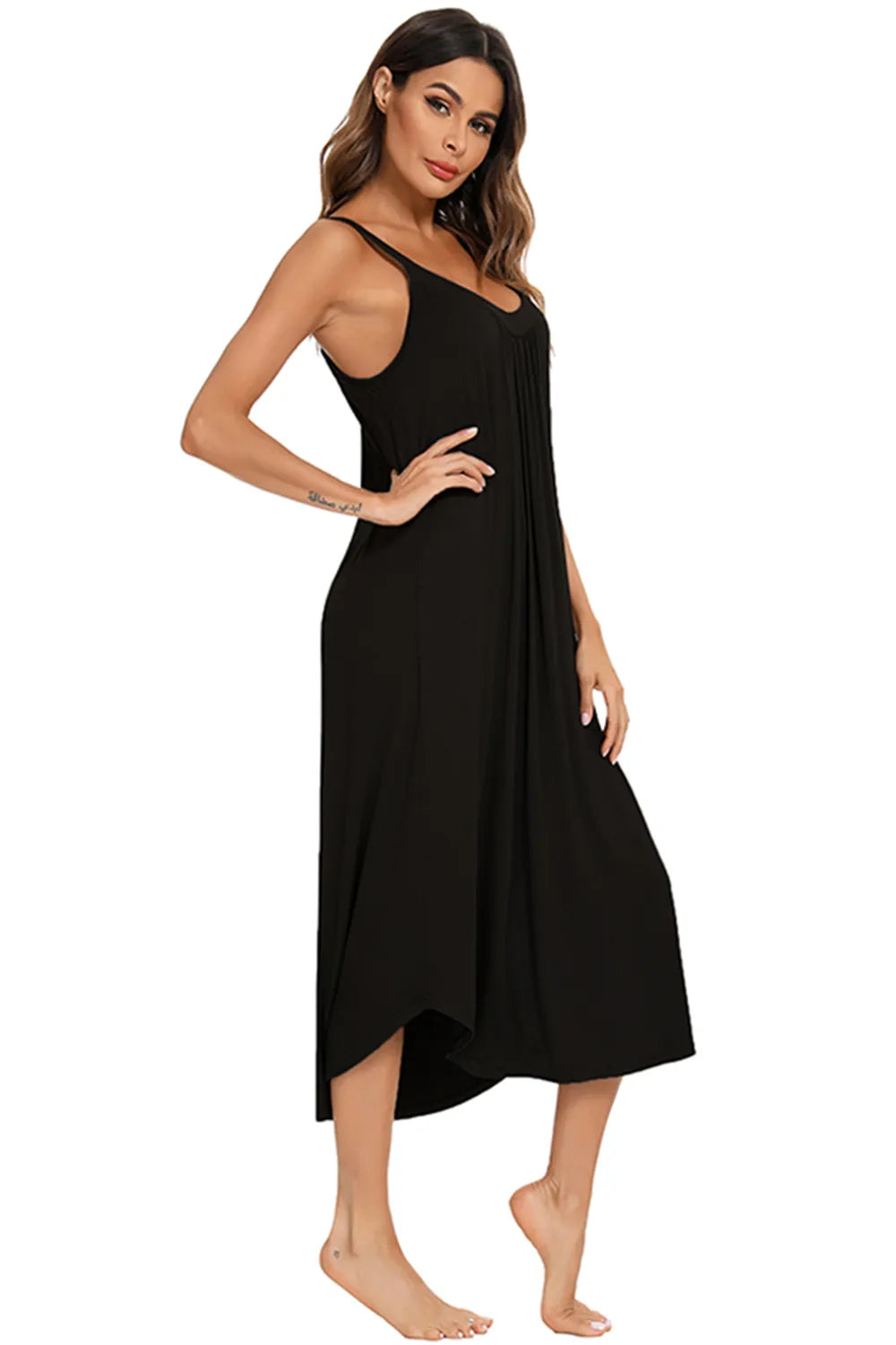 V-neck Midi Lounge Dress (11)