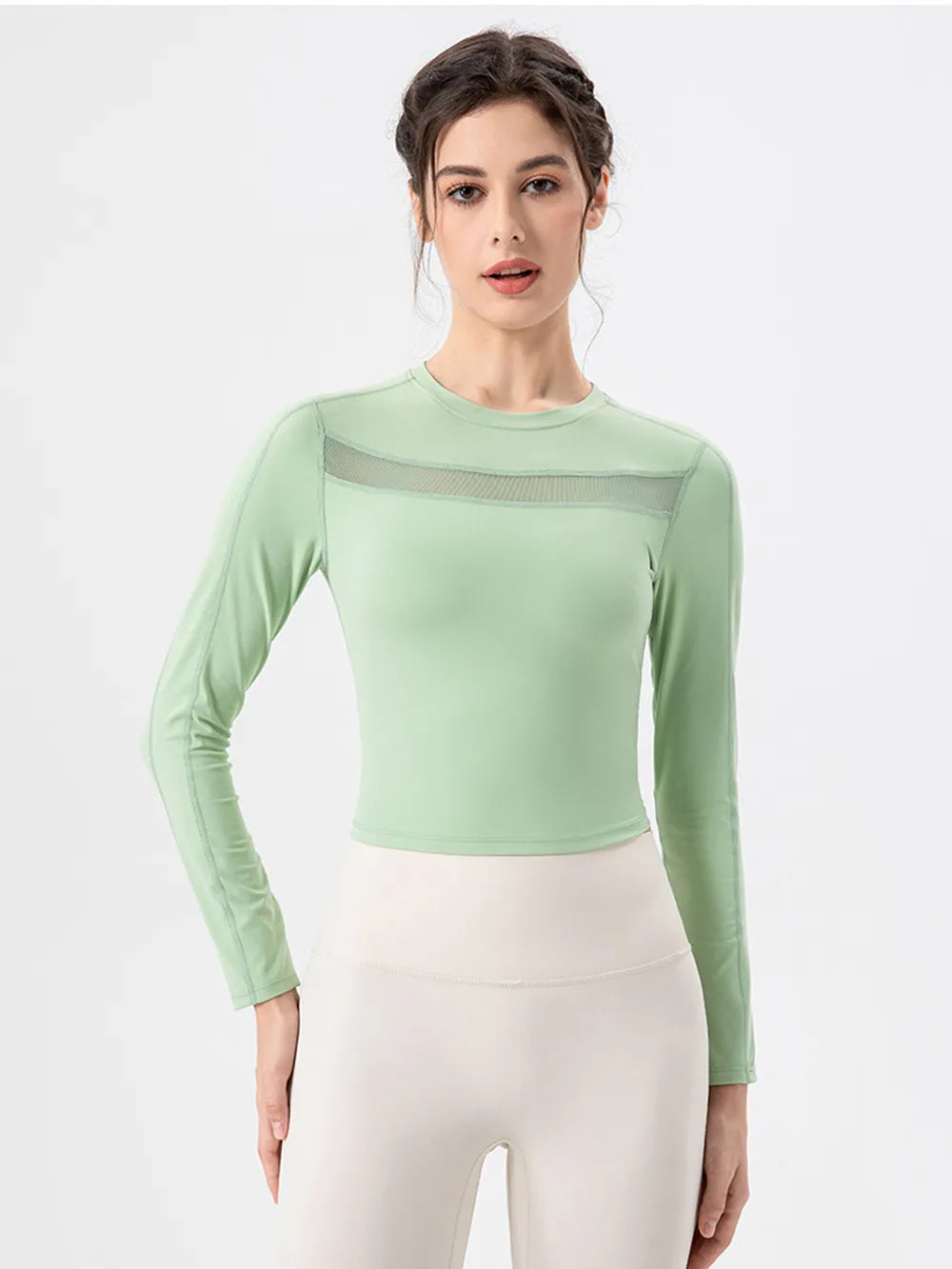 Round Neck Long Sleeve Active T-shirt (8)
