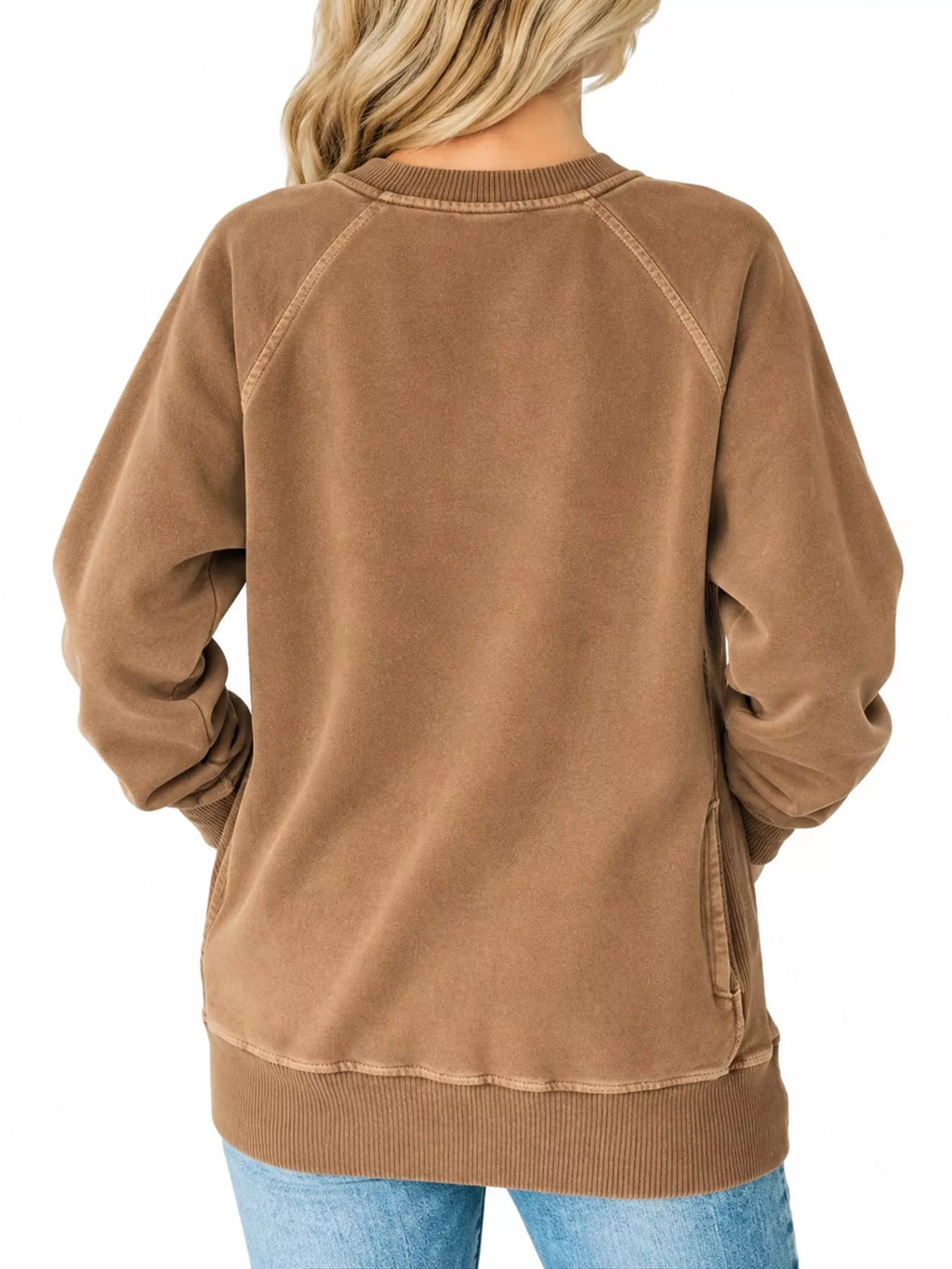 Crew Neck Raglan Sleeve Sweatshirt (26)