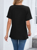 Casual V-neck Short Sleeve T-shirt (8)