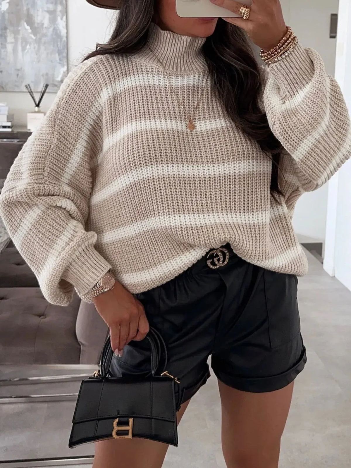 Striped Turtleneck Long Sleeve Sweater (16)