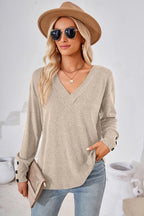 V-neck Dropped Shoulder T-shirt (23)