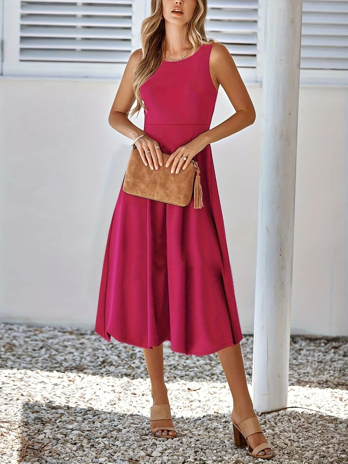 Sleeveless A-line Midi Dress (12)