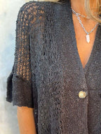 Full Size One Button Half Sleeve Cardigan Plus (9)