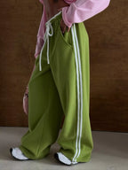 Side Stripes High-waisted Wide-leg Sweatpants (21)