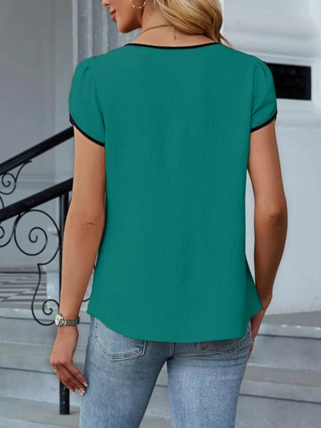 Notched Petal Sleeve Blouse (18)