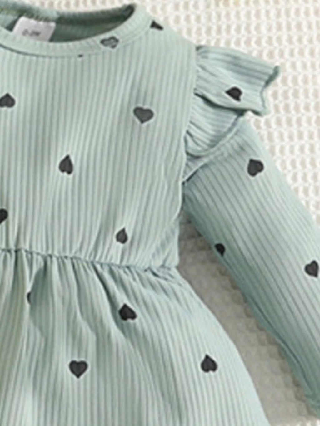 Children's Heart Print Dress Headband Set (9)