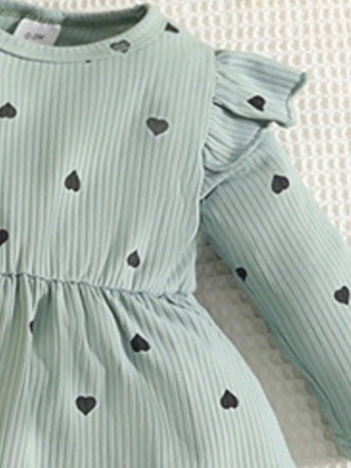 Children's Heart Print Dress Headband Set (9)