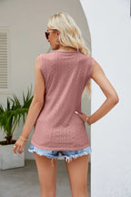 Contrast Eyelet V-neck Tank (23)