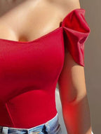 Off-shoulder Short Sleeve Blouse (3)