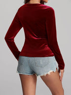 Ruched Surplice Long Sleeve Top (17)