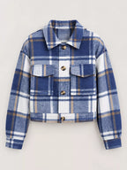 Plaid Button-front Cropped Jacket (41)