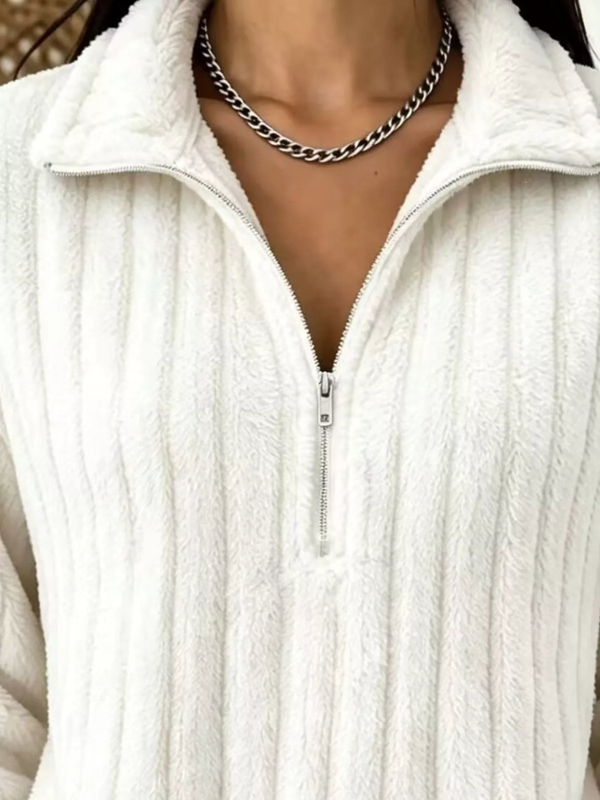 Quarter-zip Dropped Shoulder Sweatshirt (2)