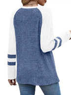 Ribbed Round Neck Raglan Sleeve Top (15)