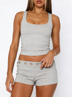 Wide Strap Tank Shorts Set (29)