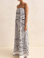 Smocked Printed Tube Maxi Dress (9)