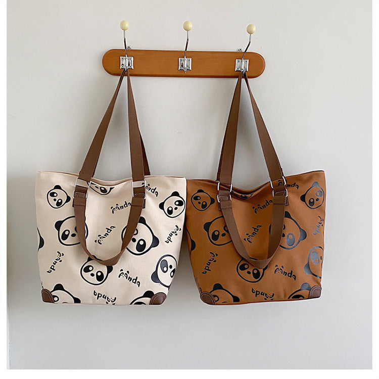 Cute Panda Canvas Bag Cartoon Casual Shoulder photo 13