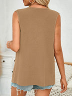 Button Down Round Neck Knit Vest (11)