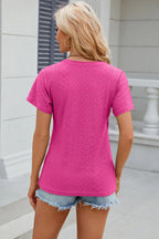 Eyelet Surplice Short Sleeve T-shirt (8)