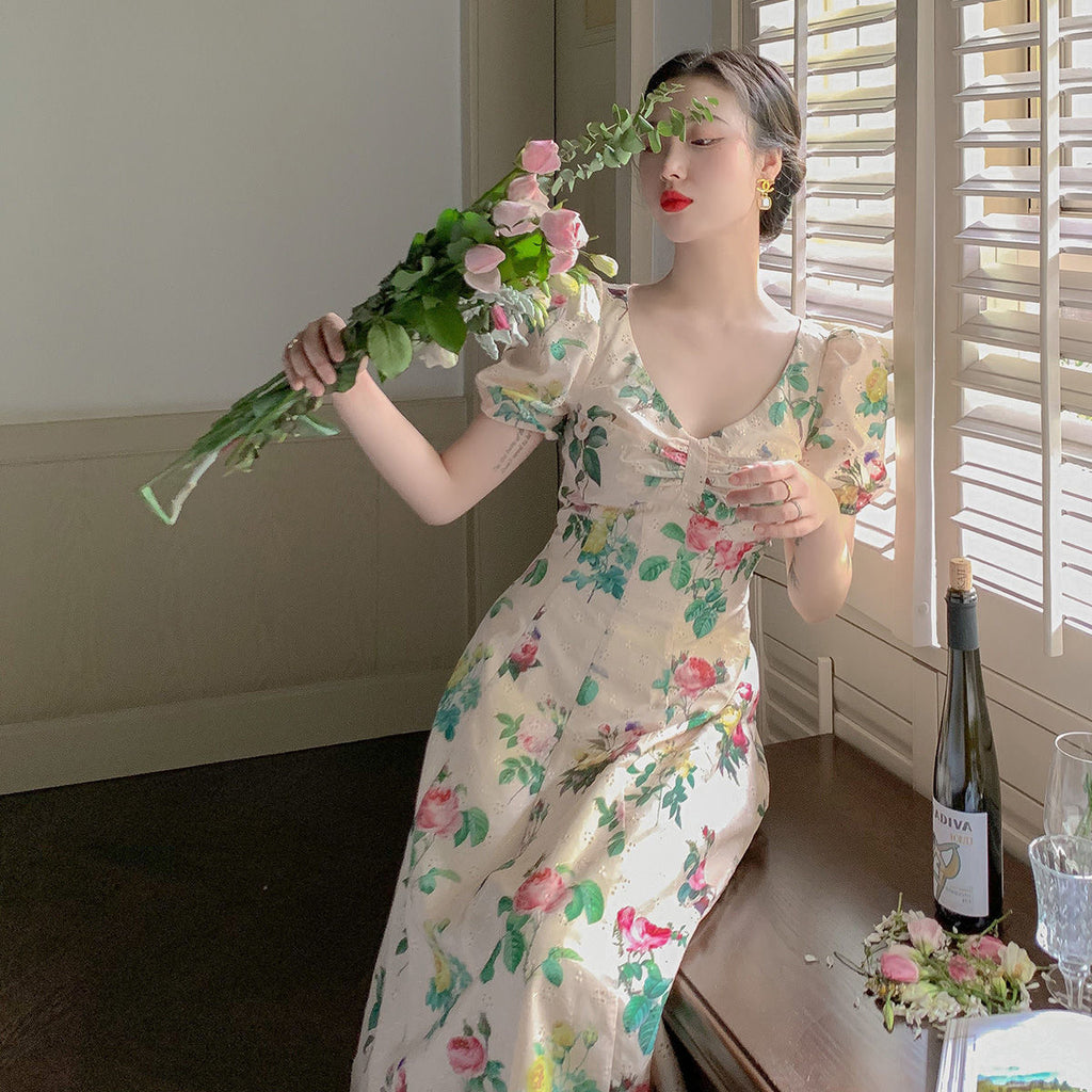 French Vintage High Waist Dress photo 2