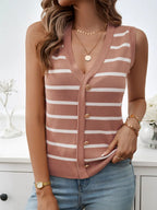 Striped V-neck Knit Tank (7)