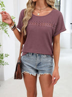 Lace Trim Short Sleeve T-shirt (13)