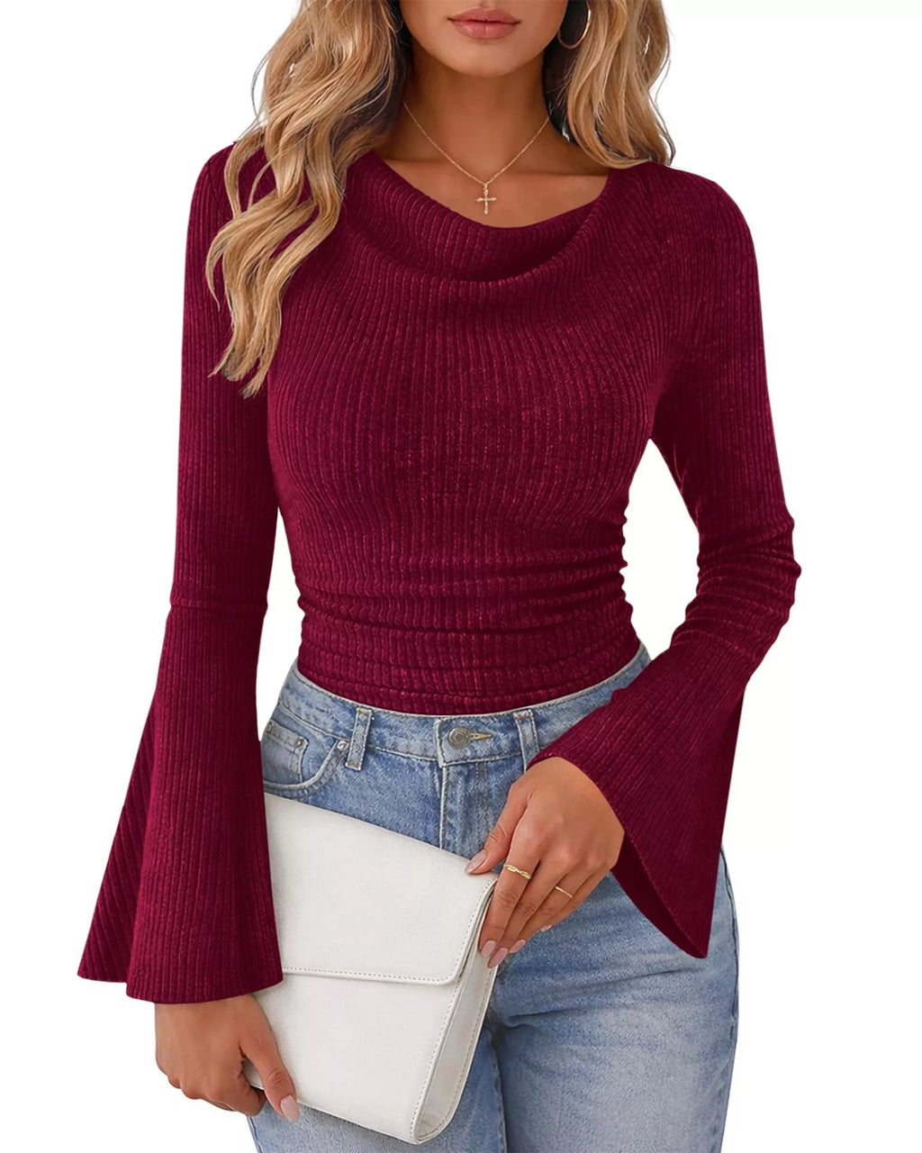 Ribbed Bell Sleeve T-shirt (8)
