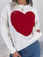 Cable Knit Heart Round Neck Sweater (18)
