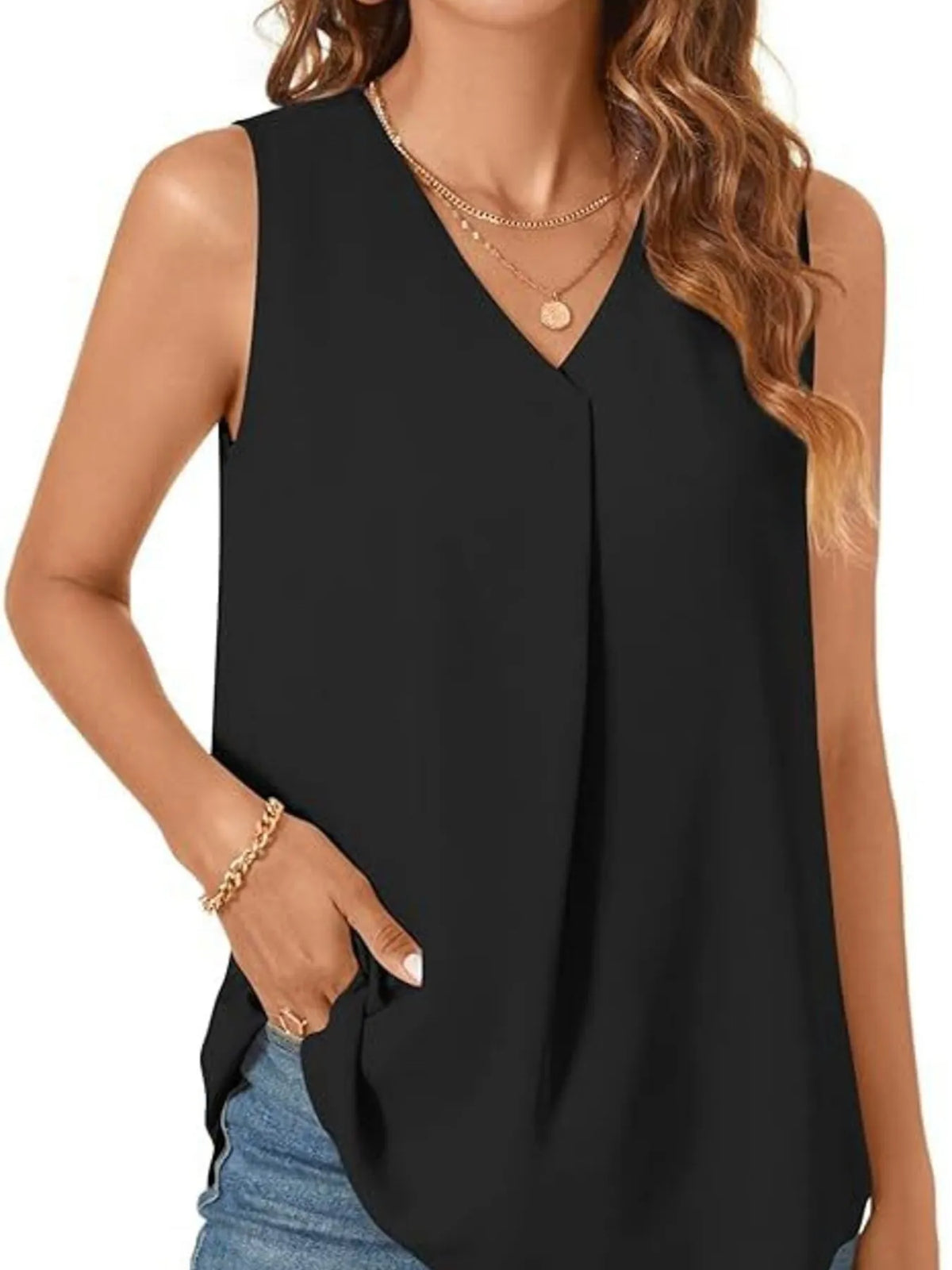 Full Size V-neck Sleeveless Tank Top Plus (19)