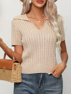 Cable Knit Short Sleeve Top (2)