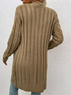 Cable-knit Button Down Cardigan Pockets (18)