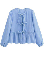 Tied Round Neck Long Sleeve Blouse (18)