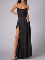 Lace Up Back Split Maxi Dress (7)