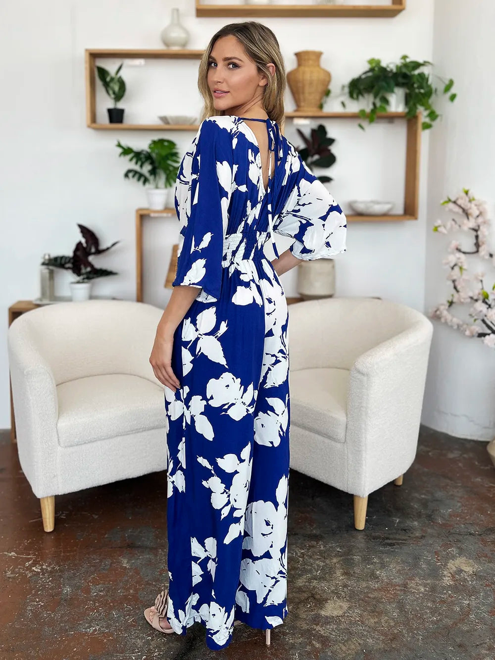 Full Size Printed Tie Back Wide Leg Jumpsuit (8)