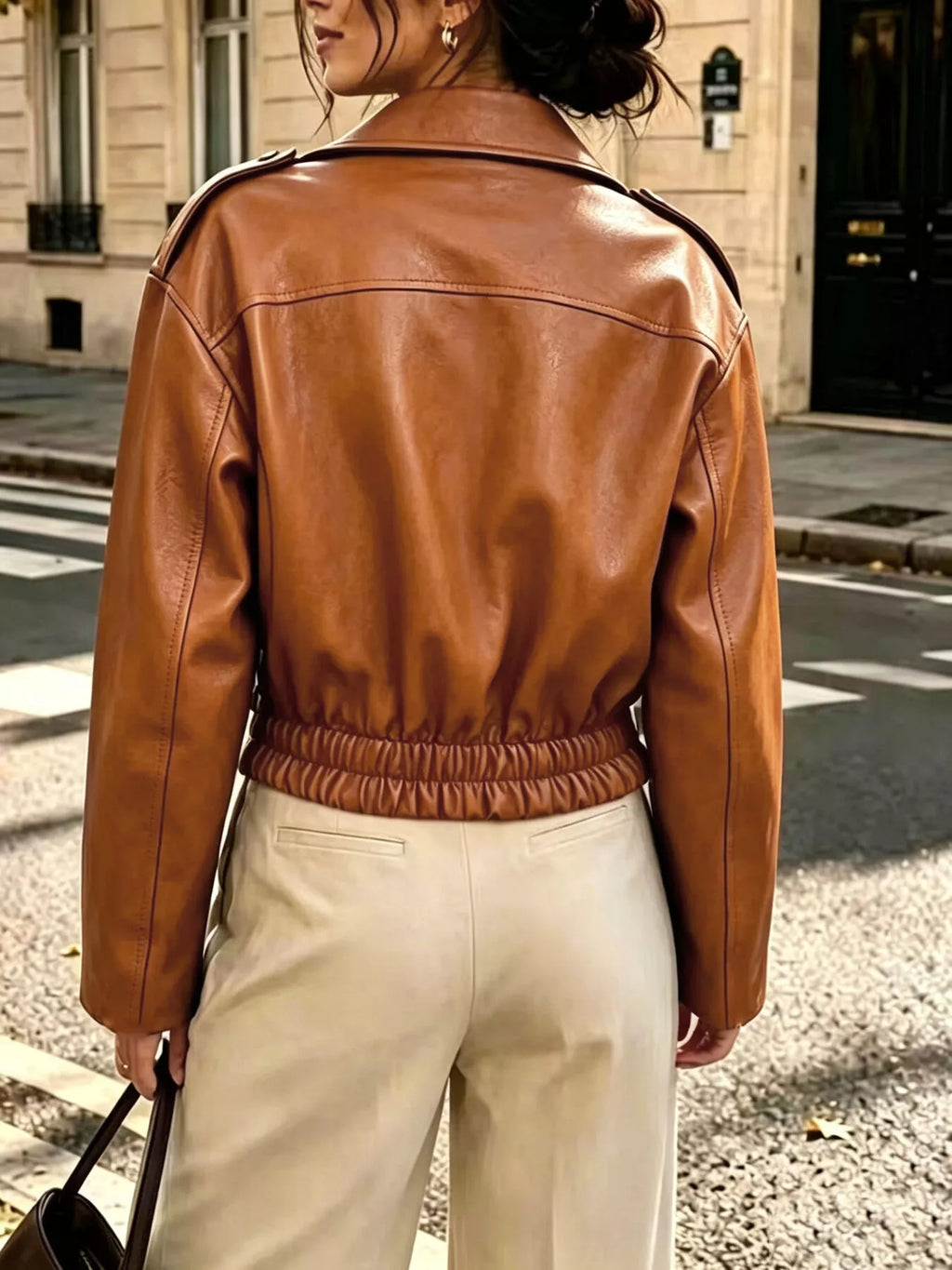 Faux Leather Zip Up Jacket (2)