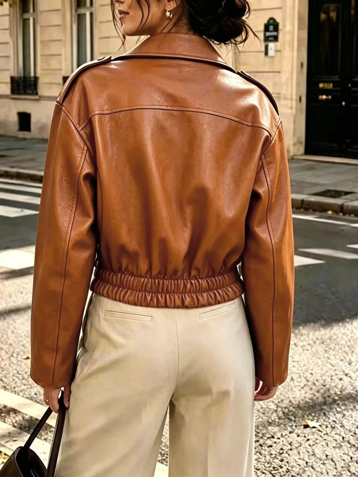 Faux Leather Zip Up Jacket (2)